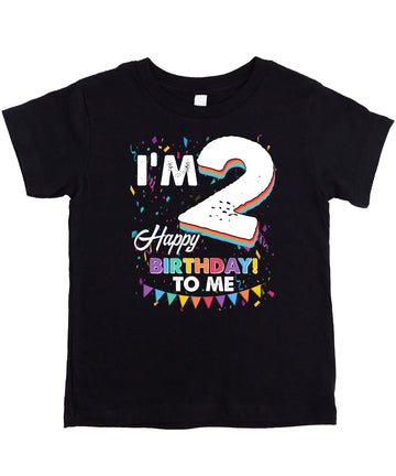 I'm 2 Happy Birthday Shirt | Unisex Toddler Birthday Tee