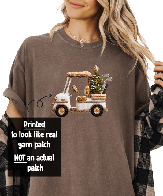 Festive Christmas Golf Cart Women's Graphic Tee