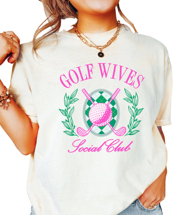 Golf Wives Social Club Shirt for Women Matching Golfers Wife Tee