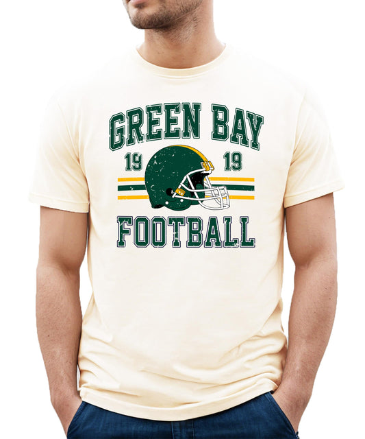 Vintage Green Bay 1919 Football Shirt for Men Women and Kids Distressed Green and Gold Tee