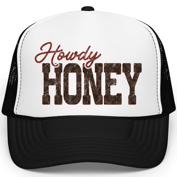 Trendy Howdy Honey Trucker Hat for Women - Country Girl Classic 5 Panel Foam Front Mesh Snapback