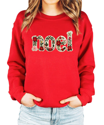 Olive Loves Apple Ink Printed Image NOT an Embroidered Patch - Noel Christmas Sweatshirt Festive Holiday Sweater