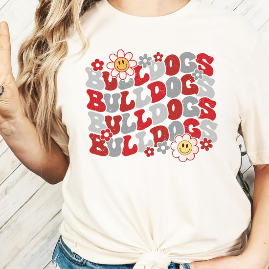 Bulldogs team spirit apparel collection including shirts and baby bodysuit