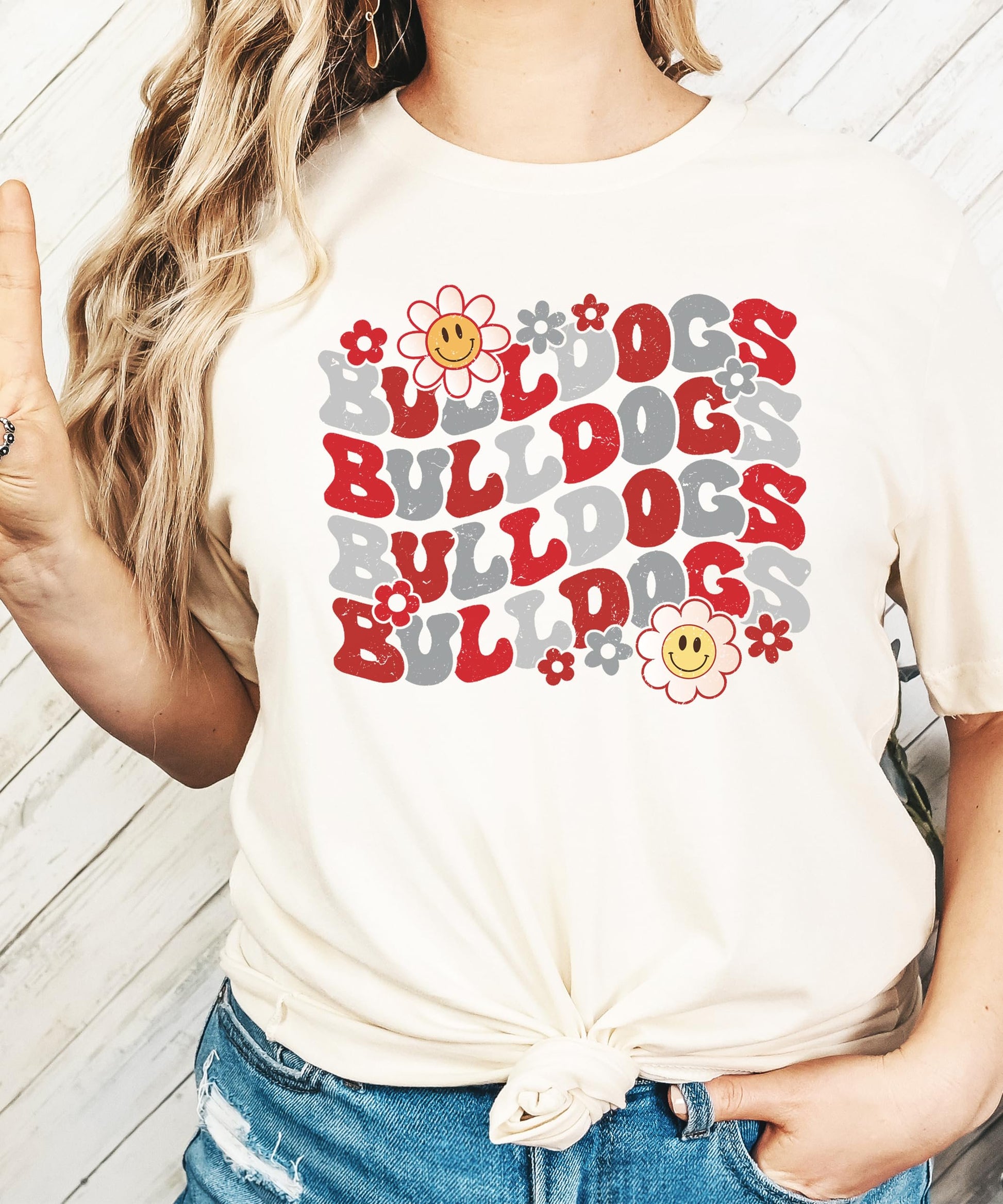 Bulldogs team spirit apparel collection including shirts and baby bodysuit