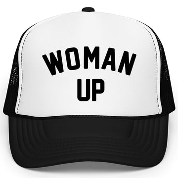 Woman Up Trucker Hat Women Empowerment & Motivational Graphic Classic 5 Panel Mesh Snap Back