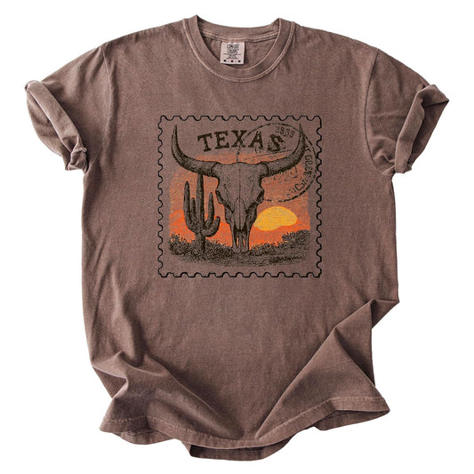 Vintage Texas Shirt for Women & Men Western Bull Skull Cactus Desert Southwest Graphic Tee