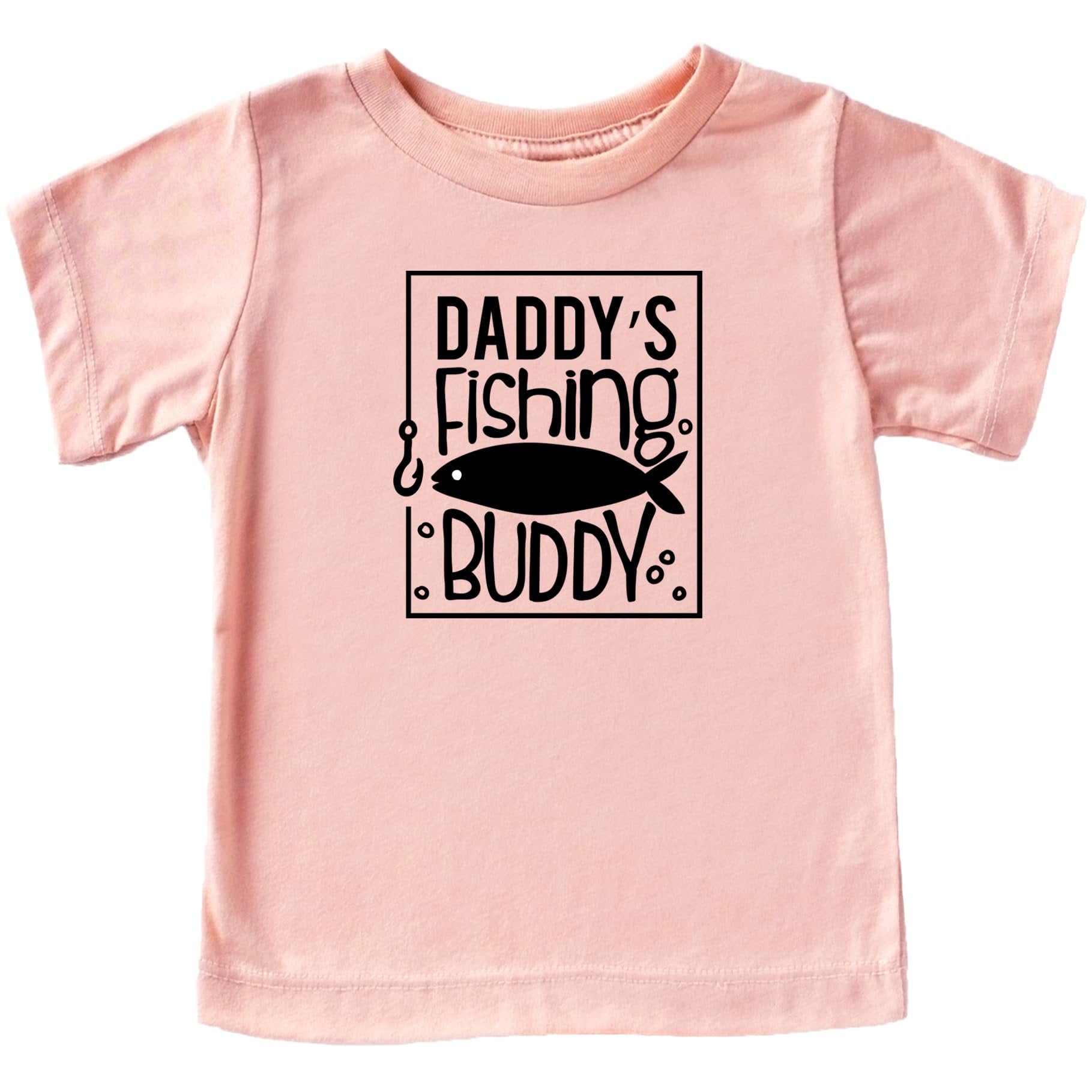 Daddy's Fishing Buddy baby and toddler shirt styled for a Father's Day gift photo