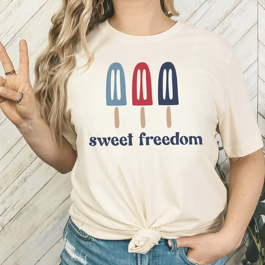 Sweet Freedom Popsicle 4th of July Family Matching Shirts
