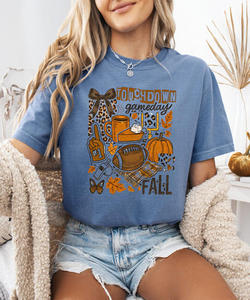 Trendy Touchdown Fall Football Graphic Tee for Women & Teens
