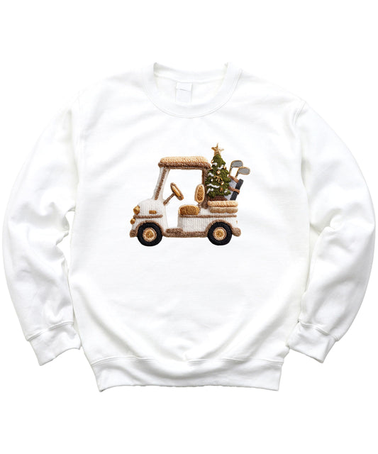 Christmas Golf Cart Sweatshirt for Women | Festive Holiday Sweater