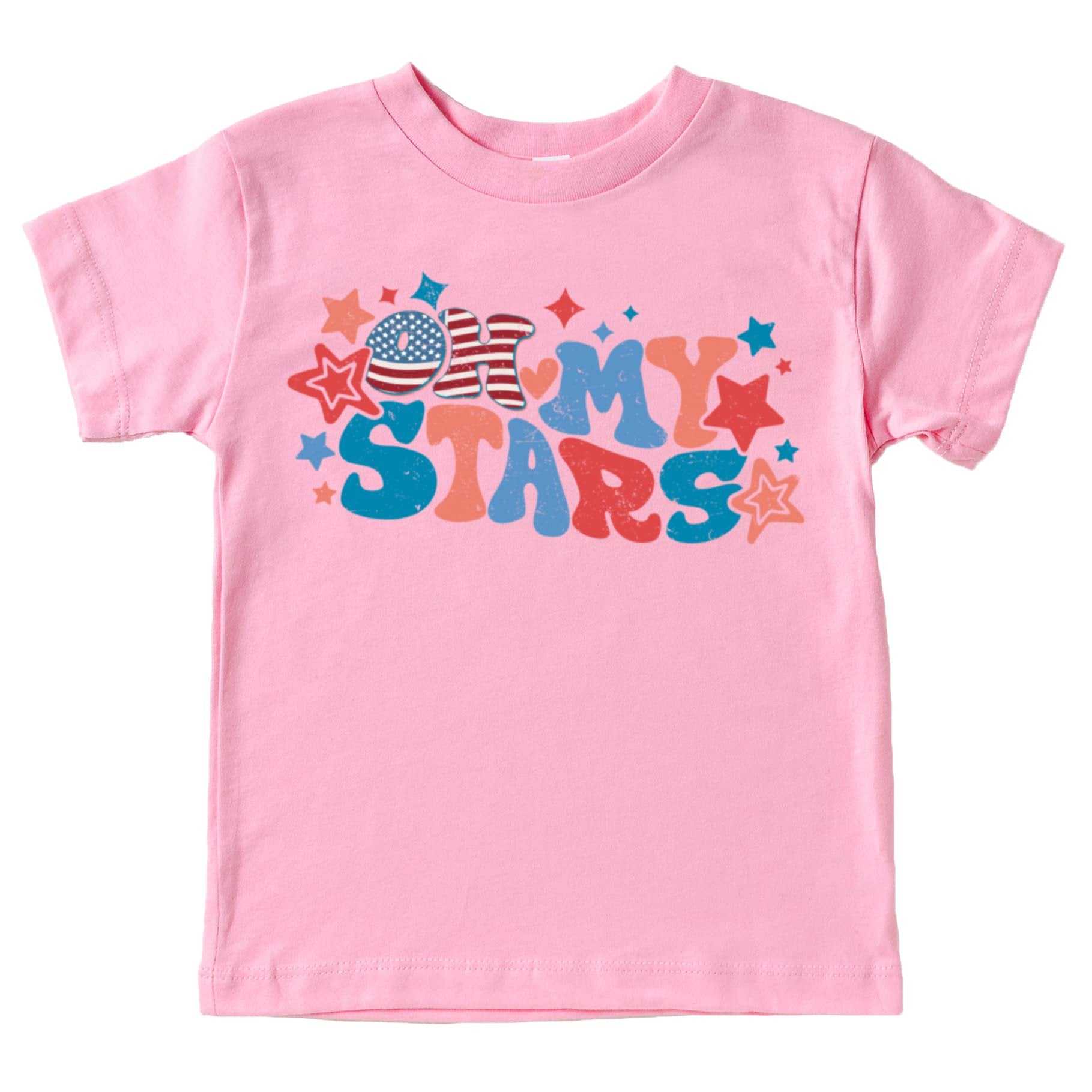 Front view of Oh My Stars Independence Day graphic tee for the whole family