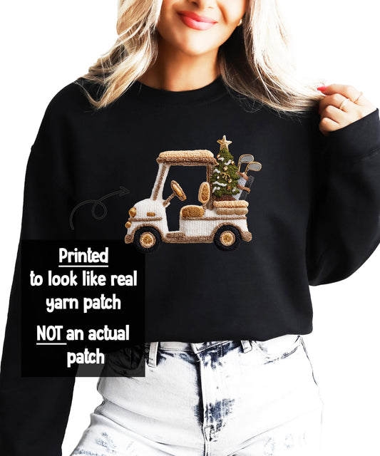 Christmas Golf Cart Sweatshirt for Women | Festive Holiday Sweater