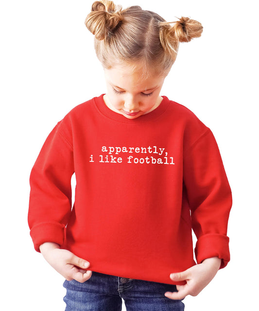 Olive Loves Apple Apparently, I Like Football Sweatshirt for Women, Teens & Youth Trendy Tailgating Sweater