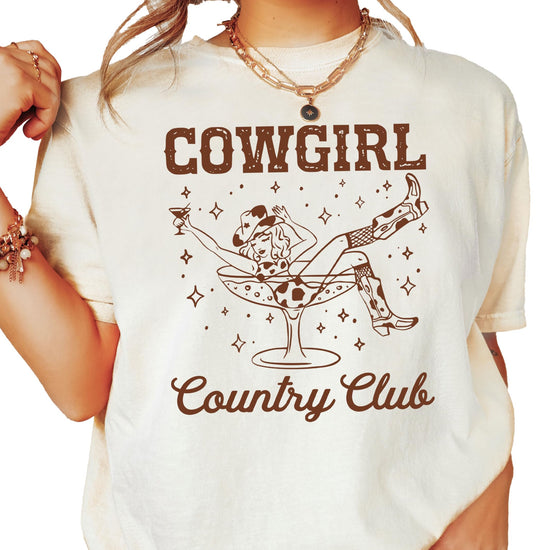 Side view of cowgirl country club shirt showing relaxed fit and comfort