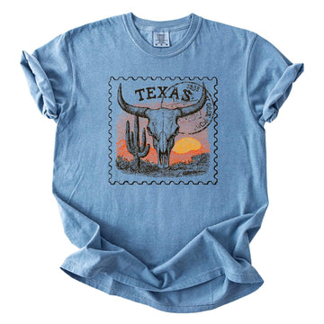 Vintage Texas Shirt for Women & Men Western Bull Skull Cactus Desert Southwest Graphic Tee