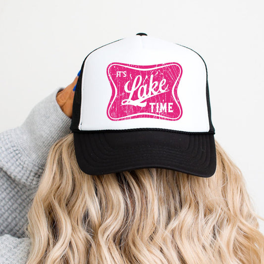 It's Lake Time Summer Classic 5 Panel Foam Front Mesh Snap Back Trucker Hat