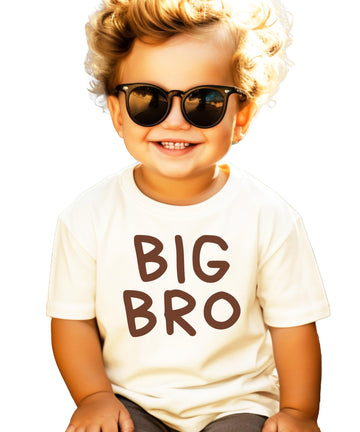 Big Bro Shirt for Boys Handwritten Older Brother Graphic T-Shirt Black Shirt Youth Small
