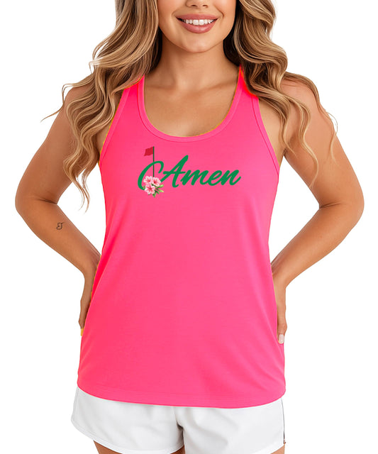 Amen Golf Tournament Tank Top for Women and Teens Trendy Spring Golf Tank