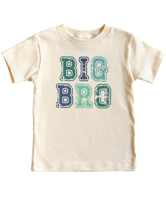 Cute Big Bro Shirt for Boys Blue and Green Letter Big Brother Sibling T-Shirt