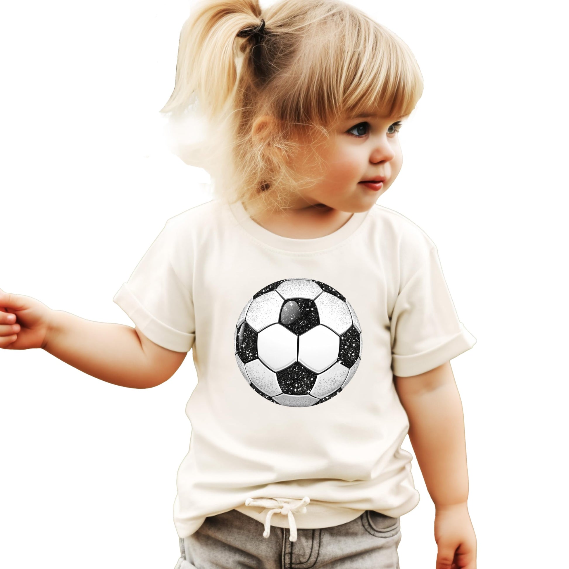 Back view of black girls soccer graphic tee from Olive Loves Apple