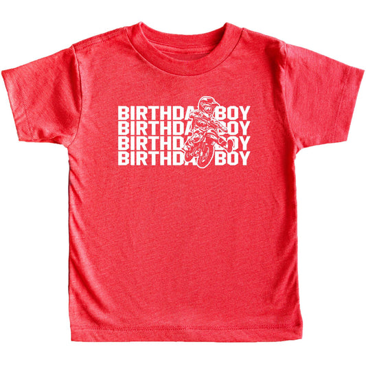Birthday Boy Shirt for Youth and Toddler Boys Bold Dirtbike Themed Tee