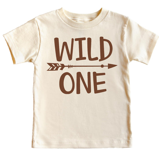 Black Wild One first birthday shirt with boho arrow design for boys