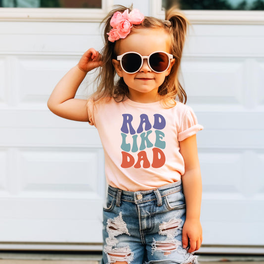 Rad Like Dad Groovy Father's Day Outfit for Baby and Toddler Youth Boys and Girls