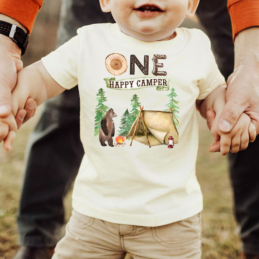 One Fun Camper 1st Birthday Camping T-Shirt for Kids