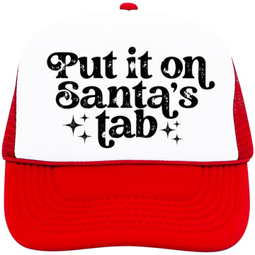 Put it on Santa's Tab Unisex Trucker Hat Funny Christmas Classic 5 Panel Mesh Snap Back