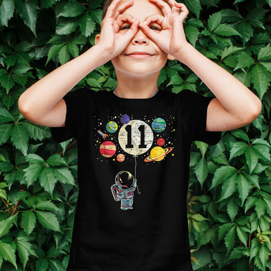 Back or alternate view of youth space birthday graphic tee by Olive Loves Apple