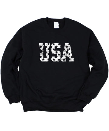 Distressed USA Sweatshirt for Men and Women and Kids Vintage Patriotic Pullover