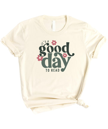 It's A Good Day to Read Shirt for Women and Teens Trendy Book Club Graphic Tee