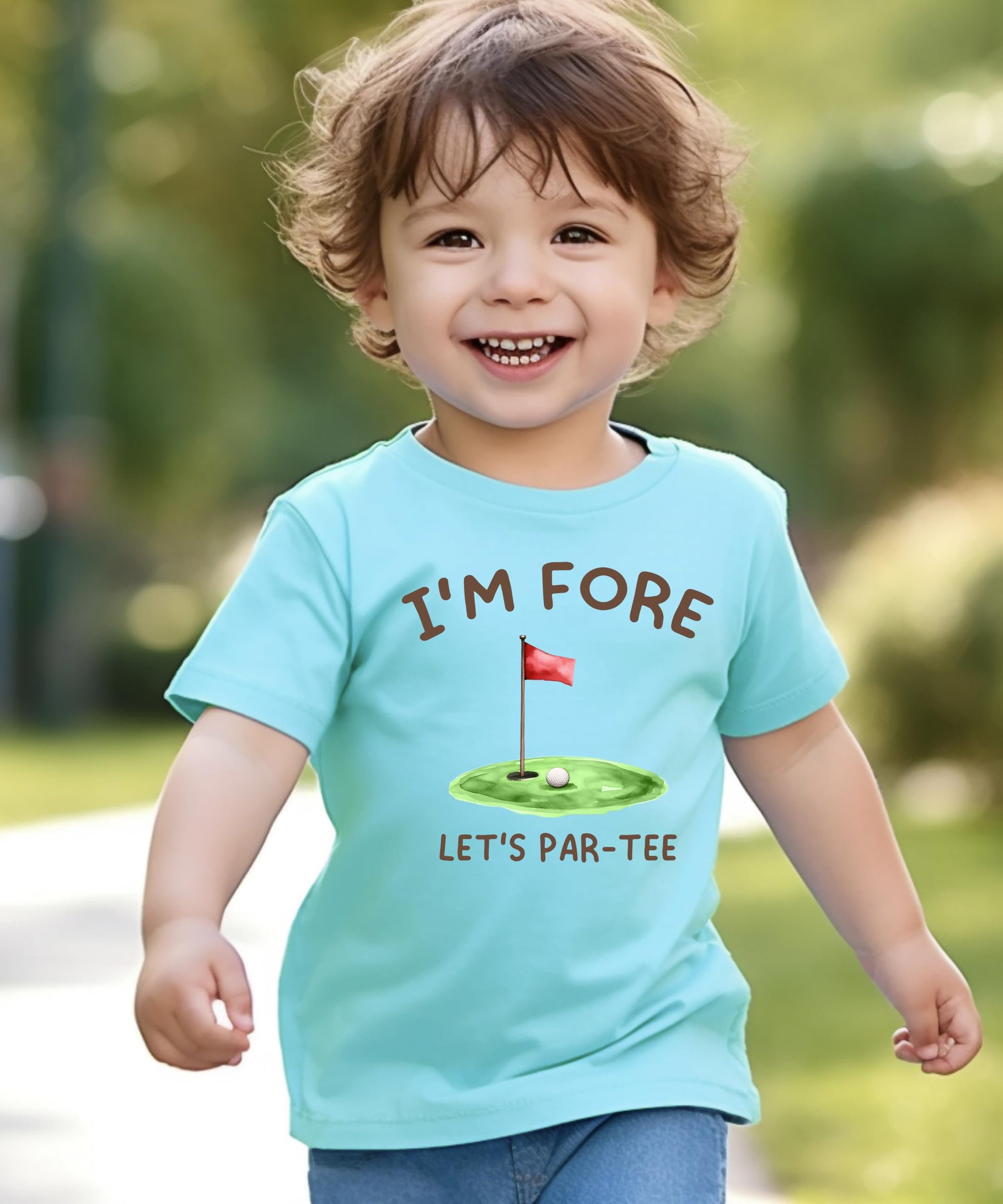 Back or detail view of funny golf theme kids birthday tee by Olive Loves Apple