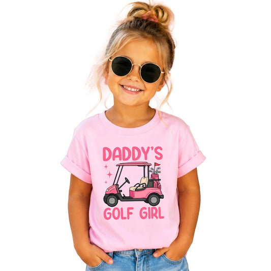 Daddy's Golf Girl Toddler Tee | Cute Golfing Graphic Shirt