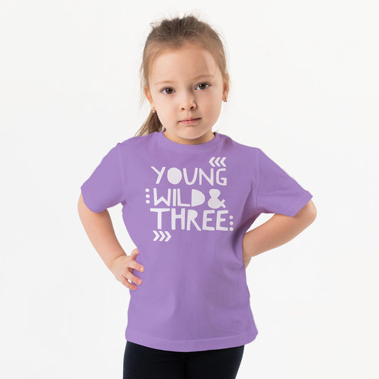 Young Wild and Three Girls 3rd Birthday Shirt