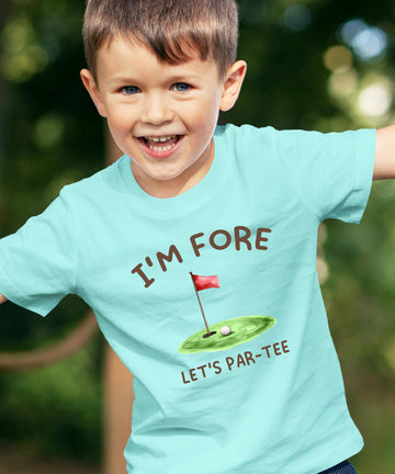 I'm Fore Let's Par Tee Funny Golf Birthday Shirt for Kids