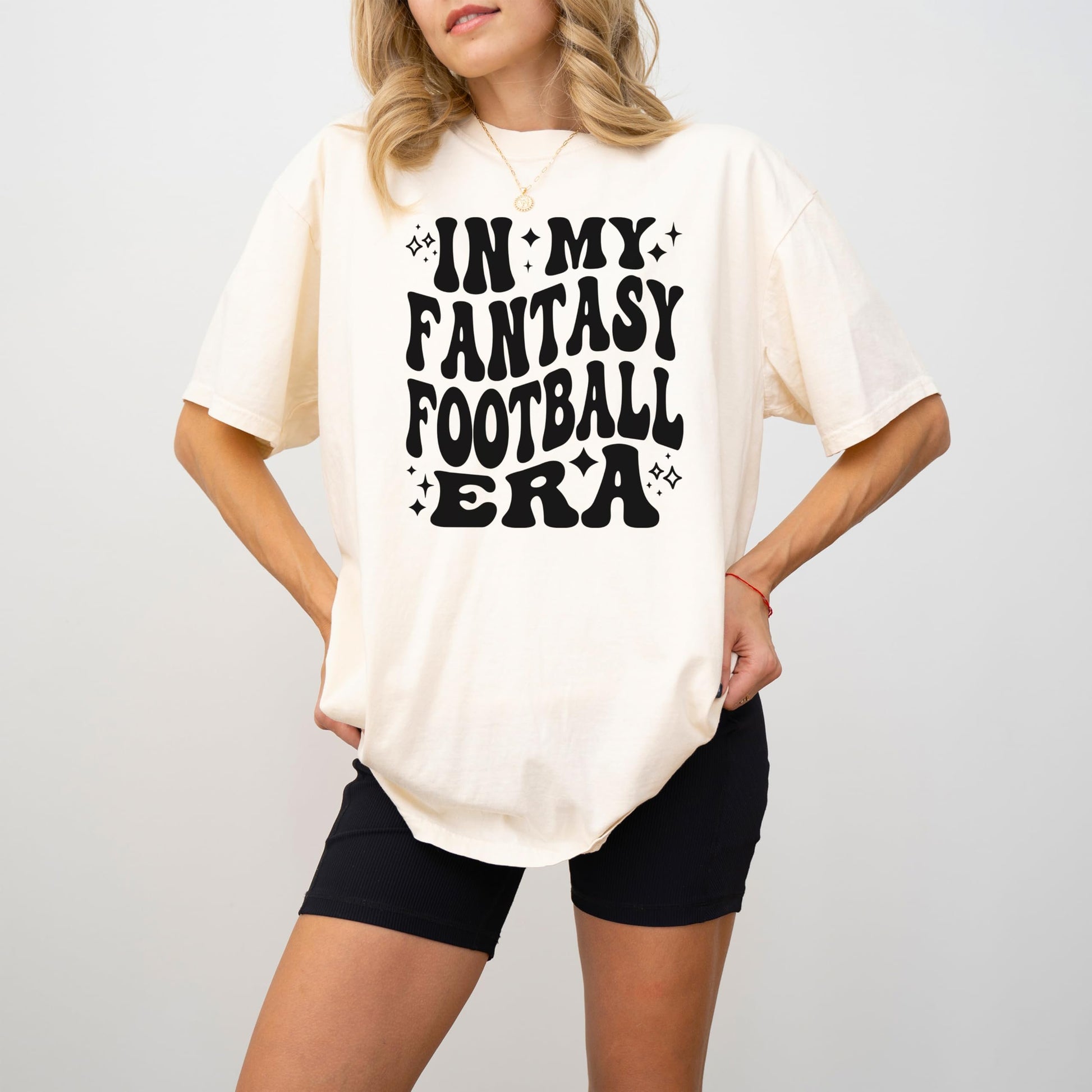 Back or alternate angle of In My Fantasy Football Era seafoam women's graphic tee