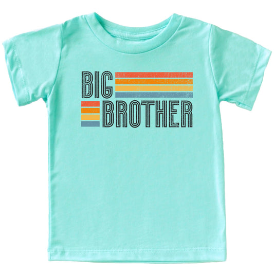 Big Brother T-Shirt for Boys Retro Stripes Tee for Big Bro