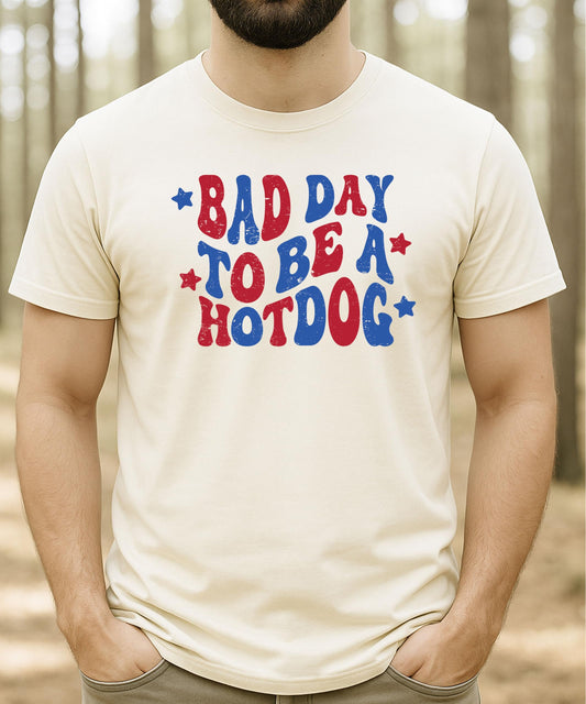 Bad Day To Be A Hotdog Shirt for Women, Men, Youth and Toddler Boys and Girls Matching 4th of July Tee