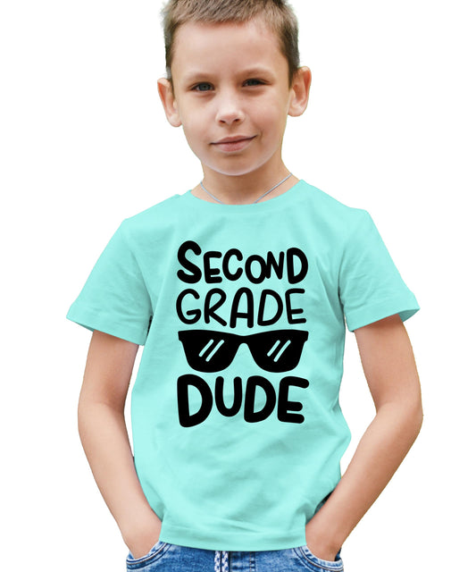 Boys 2nd Grade Dude back to school graphic tee with sunglasses design by Olive Loves Apple