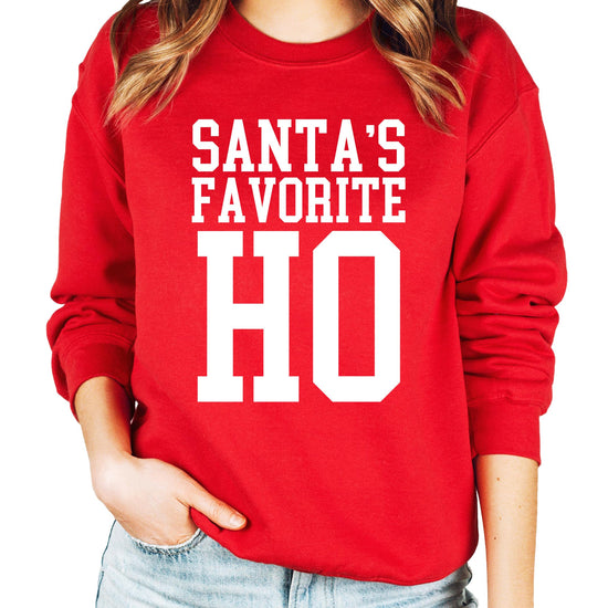Back view of white Christmas sweatshirt showing plain back design
