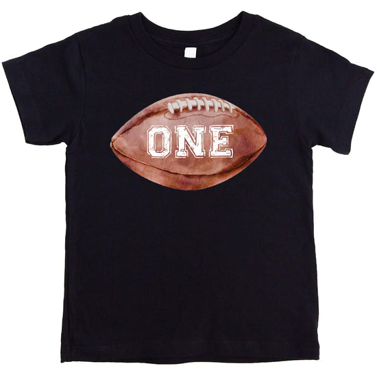 Baby boy wearing distressed sports 1st birthday shirt for birthday party