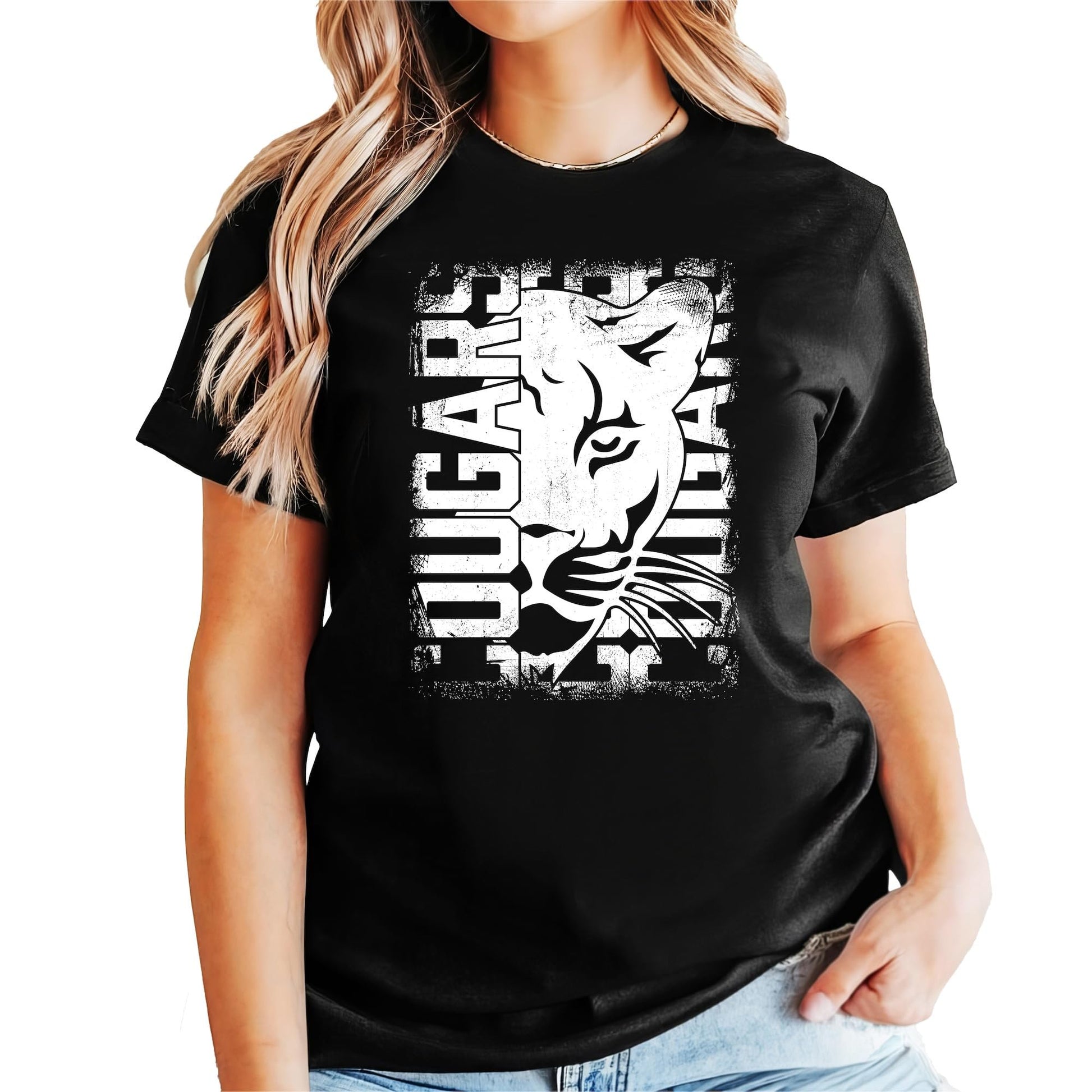 Adult unisex Cougars mascot tee perfect for game day and school events