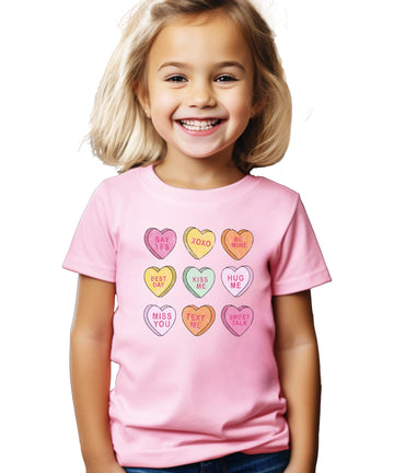 Olive Loves Apple Cute Conversation Hearts Valentine's Day Shirt for Baby and Toddler Youth Girls and Adults Natural Shirt 4T