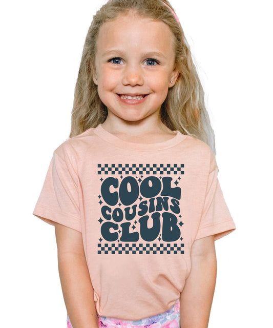 Cool Cousins Club Matching Shirt - Retro Checkered Family Tee