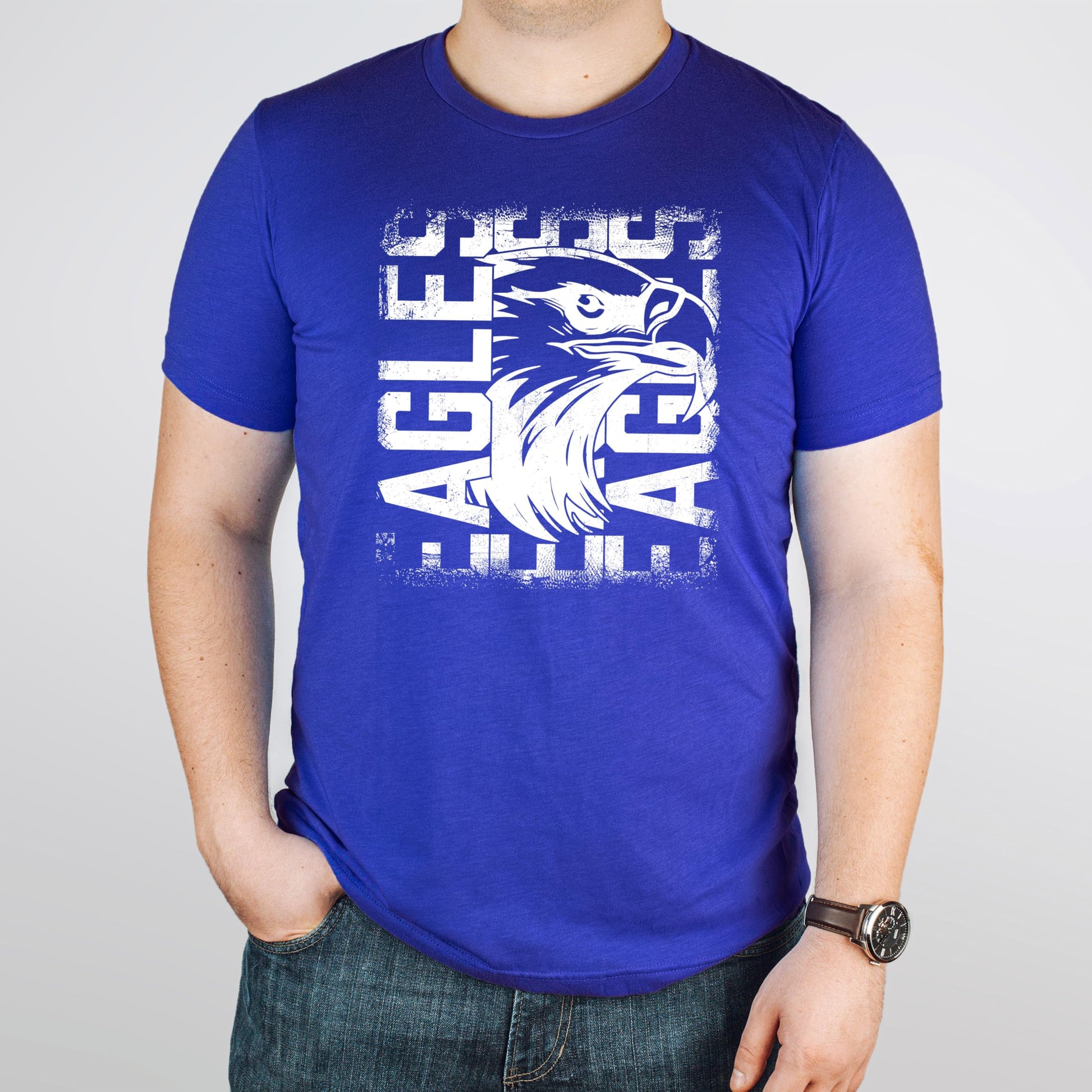Eagles vintage graphic tee styled casually for game day or everyday school spirit wear