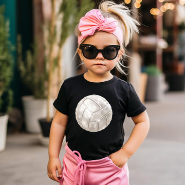 Faux Glitter Volleyball Shirt for Girls & Toddlers