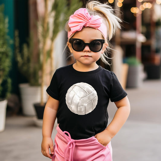 Faux Glitter Volleyball Shirt for Girls & Toddlers