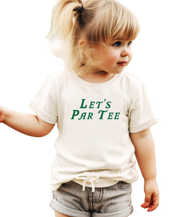 Let's Par Tee Shirt for Men Women Youth and Kids Golf Tee Natural Shirt Adult Medium