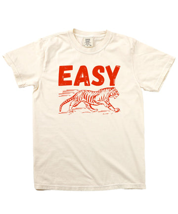 Trendy Easy Tiger Shirt for Women and Men Red Tiger Graphic Tee